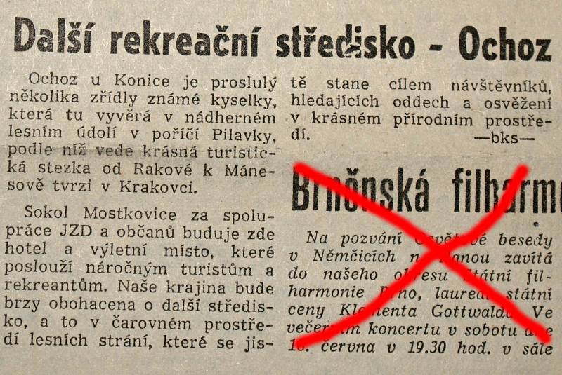 Výstřižek ze Stráže lidu z roku 1966