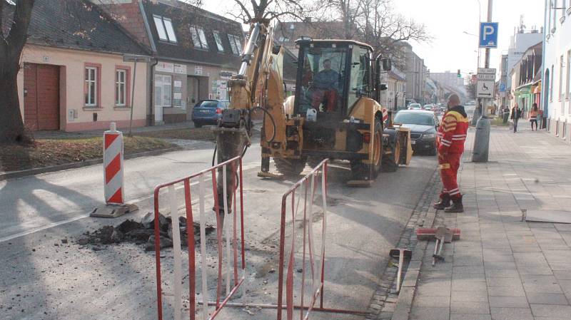 Uzavírka Plumlovské ulice v Prostějově