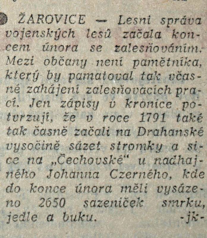 Výstřižek ze Stráže lidu z roku 1966