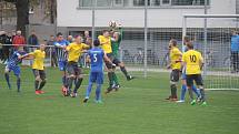 MSFL, 12. kolo: 1. SK Prostějov (v modrobílých dresech) proti Hanácké Slavii Kroměříž