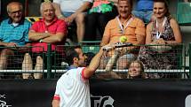 Radek Štěpánek, Ctislav Doseděl, Petr Pála a Pavel Vízner v exhibiční čtyřhře na Moneta Czech Open.