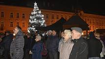 Rozsvícení vánočního stromu na Masarykově náměstí v Prostějově. 25.listopadu 2022