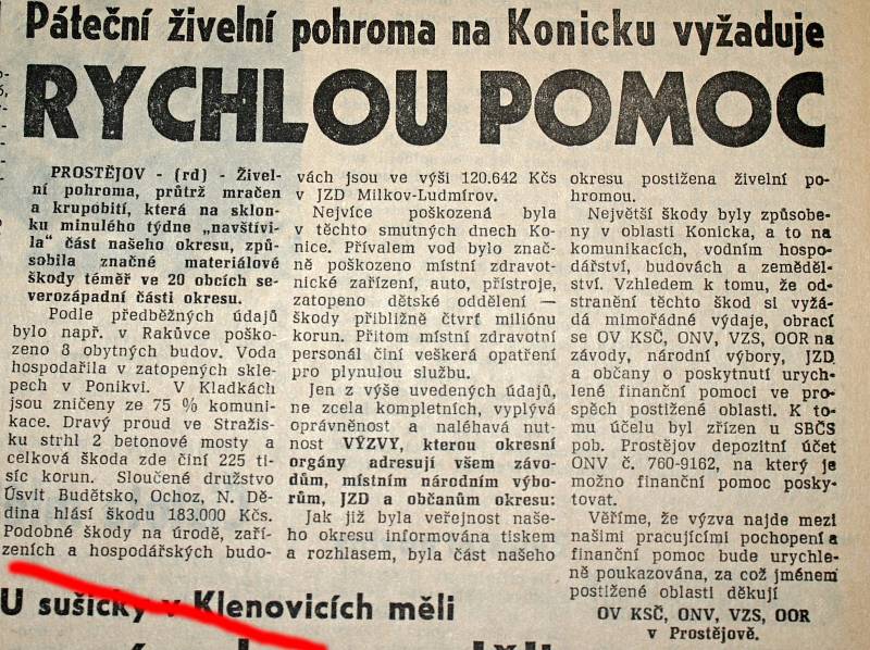 Výstřižek ze Stráže lidu z roku 1966