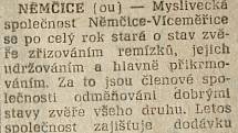 Výstřižek z vánočního vydání prostějovské Stráže lidu z roku 1961