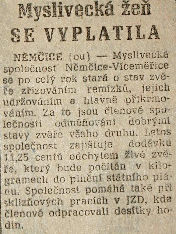 Výstřižek z vánočního vydání prostějovské Stráže lidu z roku 1961