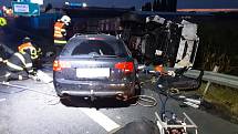 Tragická srážka osobního auta a kamionu na D46 v Prostějově, 23. září 2021