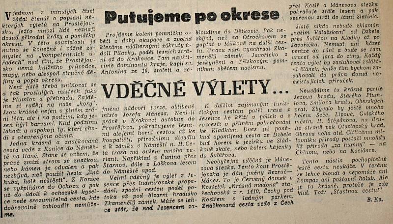 Výstřižek ze Stráže lidu z roku 1966