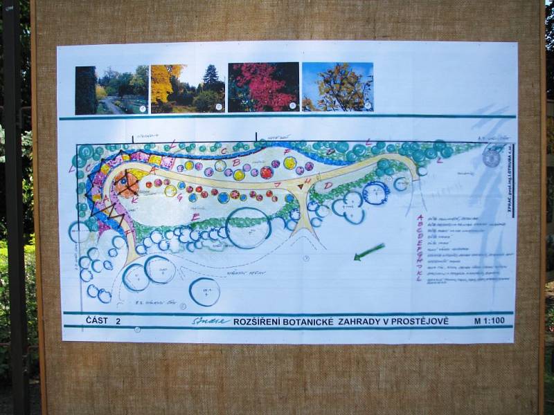 Mapky a popisky v botanické zahradě
