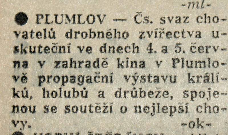 Výstřižek ze Stráže lidu z roku 1966