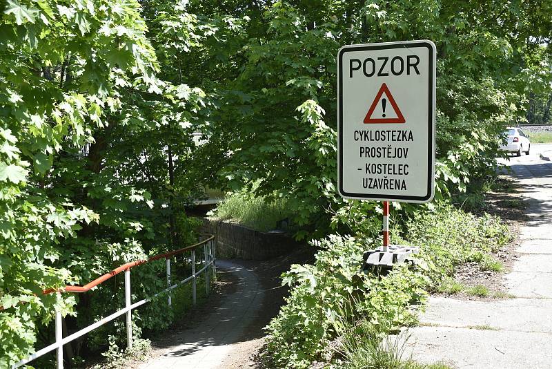 Uzavírka cyklostezky mezi Prostějovem a Kostelcem