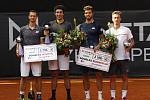 Finále čtyřhry Czech Open (zleva) Filip Polášek, Philipp Oswald, Jiří Veselý a Jiří Lehečka.