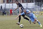 Fotbalisté Prostějova (ve světlém) prohráli s Českými Budějovicemi 0:1.