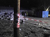 Po požáru za místním nádražím v Prostějově našli ohořelé tělo muže