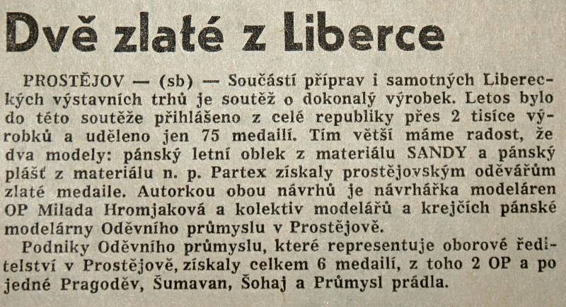 Výstřižek ze Stráže lidu z roku 1966