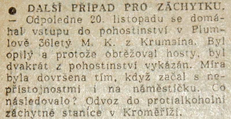 Výstřižek ze Stráže lidu z roku 1966