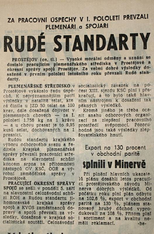 Výstřižek ze Stráže lidu z roku 1966