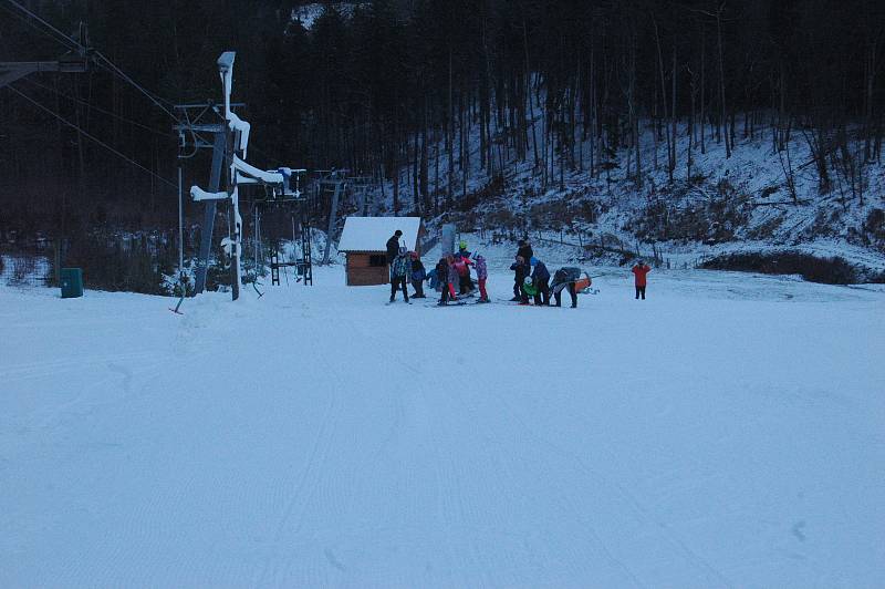 Na sjezdovce v Kladkách - 17. ledna 2018