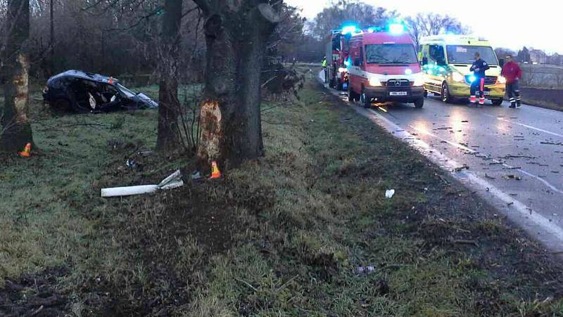 Dopravní nehoda u obce Čehovice na Prostějovsku.