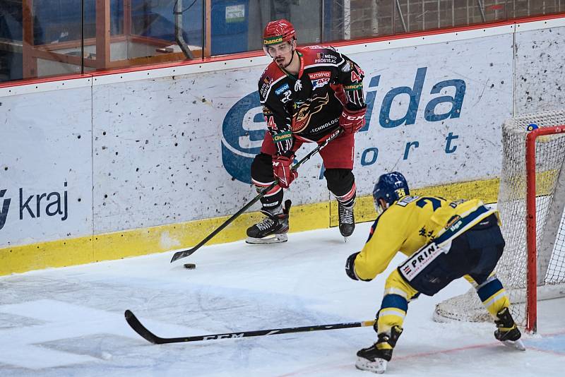 Hokejisté Prostějova v derby proti Přerovu.