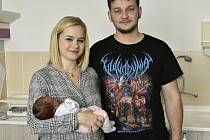 Prvorozená Prostějovanka roku 2023 Viktorie Kořínková s maminkou Anetou Hýžďalovou a tatínkem Václavem Kořínkem 4.1. 2023