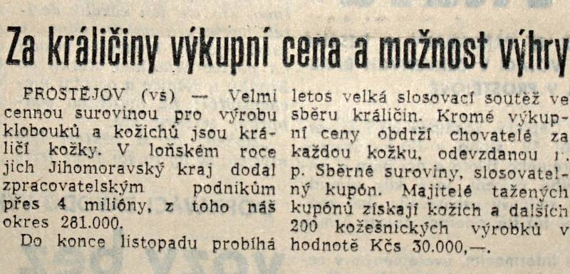 Výstřižek ze Stráže lidu z roku 1966