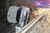 Hrozivě vypadající nehoda se stala ve čtvrtek večer u Čelechovic na Hané. 18.1. 2024
