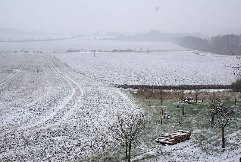 První sníh na Plumlovsku - 3. 12. 2020