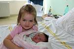 Dominika Navrátilová se sestřičkou Monikou, Prostějov, narozena 8. srpna, 51 cm, 3300 g