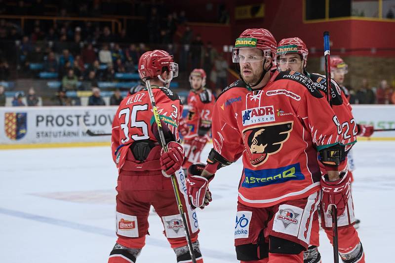 Hokejové derby mezi Prostějovem a Přerovem. Jan Rudovský