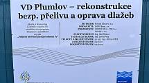 Plumlovská přehrada. Aktuální stav vodní hladiny je stále hluboko pod normálem. Dál se pracuje v okolí přelivu.  24.9. 2021