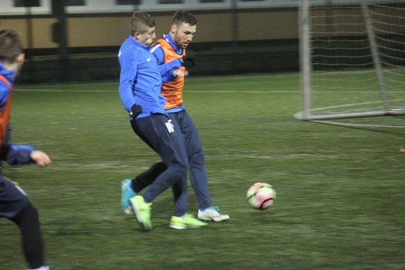 První trénink prostějovských fotbalistů v rámci zimní přípravy 2018