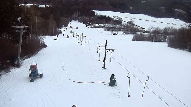 Ski areál Kladky 2. února 2023 - snímek z webkamery