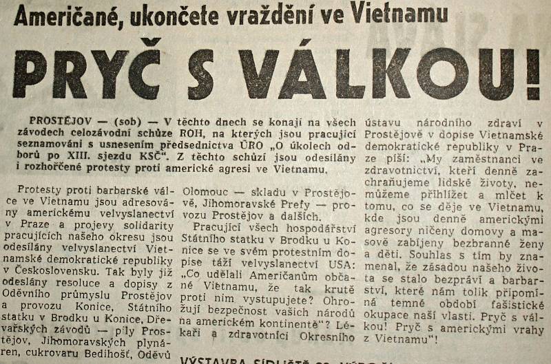 Výstřižek ze Stráže lidu z roku 1966