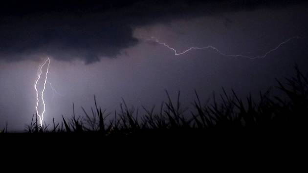 Noční bouřka nad Prostějovskem 9. srpna 2013