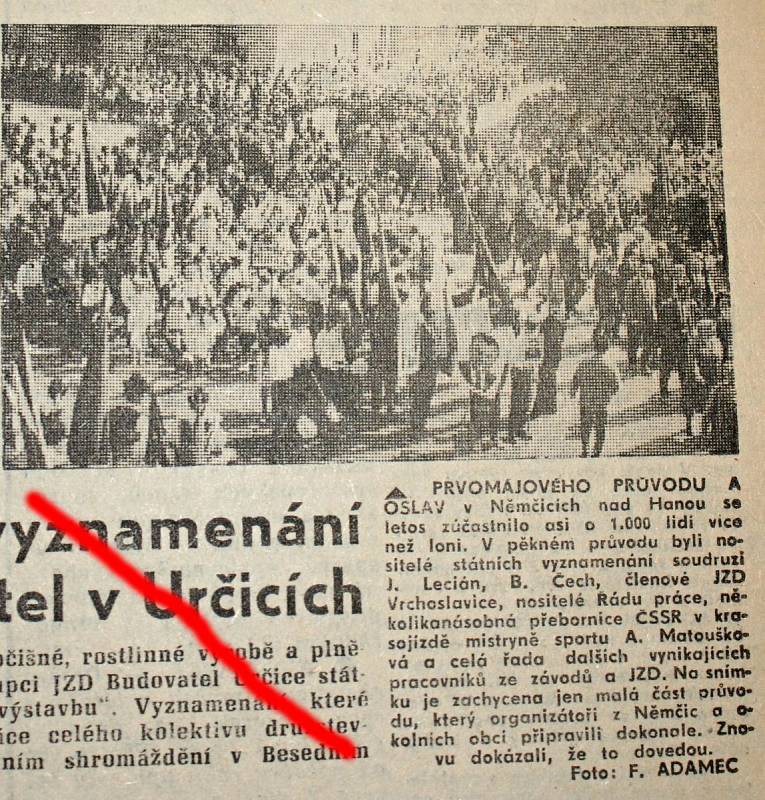 Výstřižek ze Stráže lidu z roku 1966