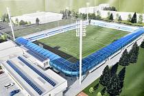 Vizualizace nové podoby fotbalového stadionu v Prostějově