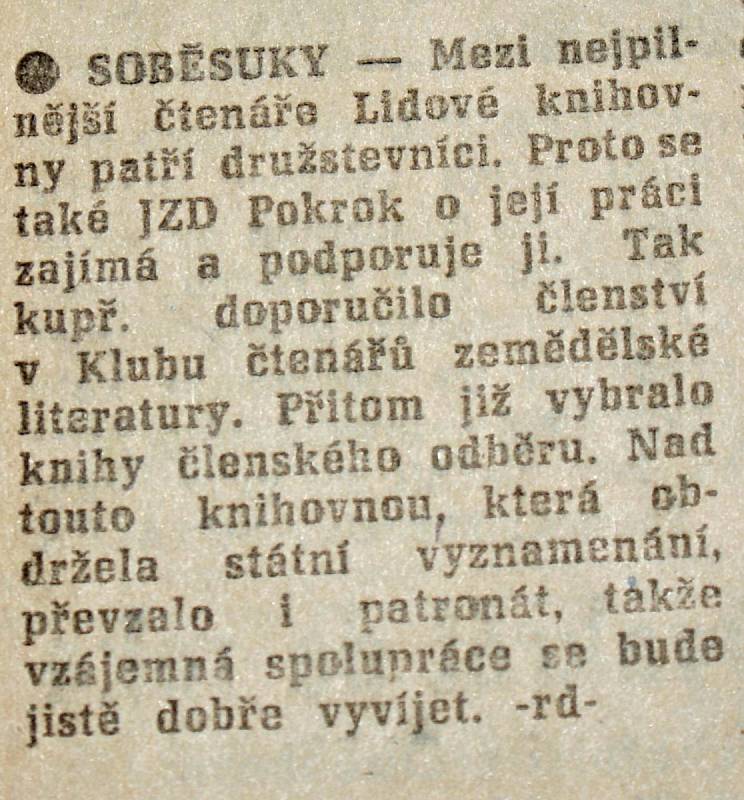 Výstřižek ze Stráže lidu z roku 1966