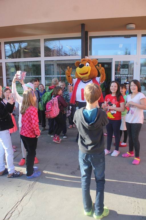 Maskot zdravé školy na ZŠ Horáka v Prostějově