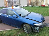 Nehoda v ulici Josefa Lady v Prostějově