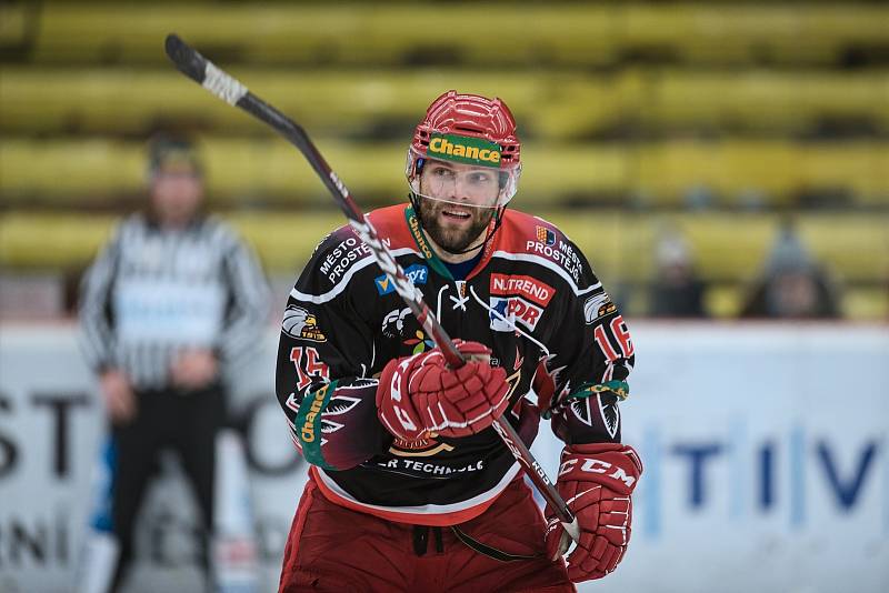 Hokejisté Prostějova v derby proti Přerovu.