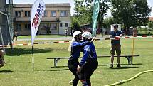 Okresní dětská liga Prostějovska v požárním útoku za sebou má 6. závod v Olšanech u Prostějova. 26.6. 2022