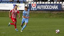 Fotbalisté Prostějova (v modro-bílém) porazili Vítkovice 4:1.