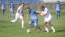 Fotbalisté Prostějova (v modrém) porazili Vyškov 2:1