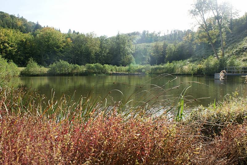 Malá vodní nádrž Jahodův žleb ve vojenském újezdu Březina