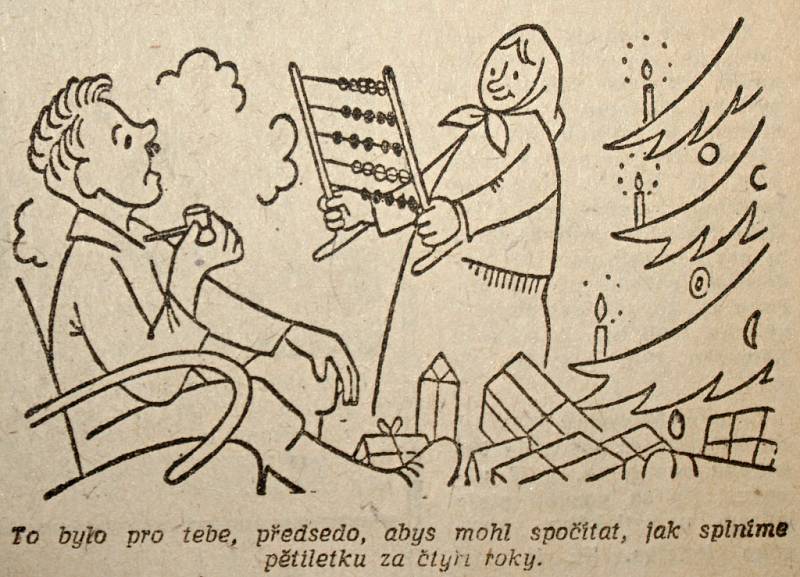 Výstřižek z vánočního vydání prostějovské Stráže lidu z roku 1961