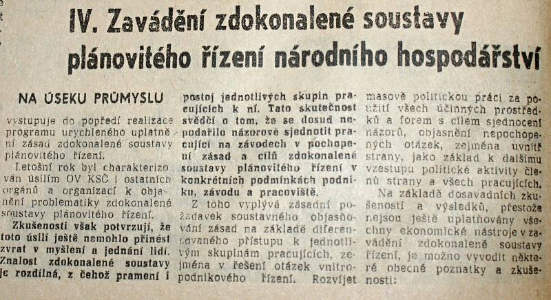 Výstřižek ze Stráže lidu z roku 1966