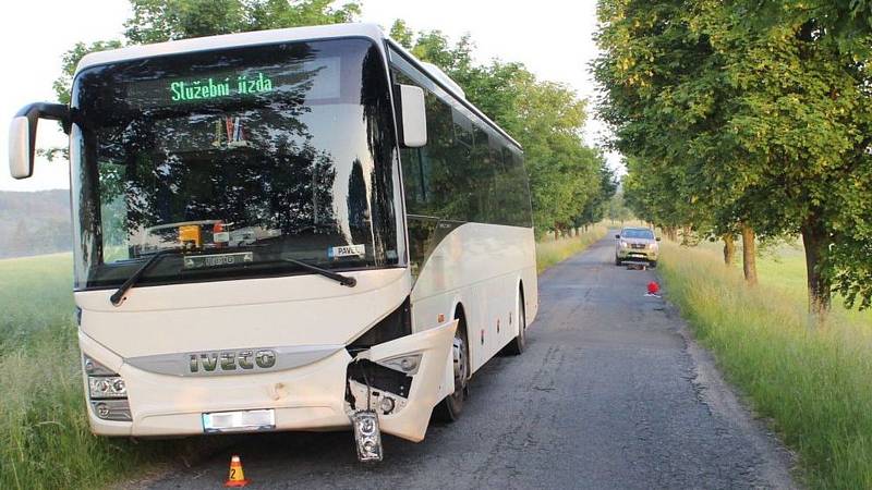 Srážka autobusu s divočákem mezi obcemi Prostějovičky a Alojzov