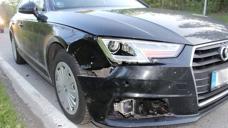 Nehoda auta se srnou u Kobeřic - 1.5. 2019