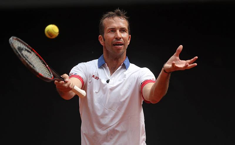 Radek Štěpánek v exhibiční čtyřhře na Moneta Czech Open v Prostějově