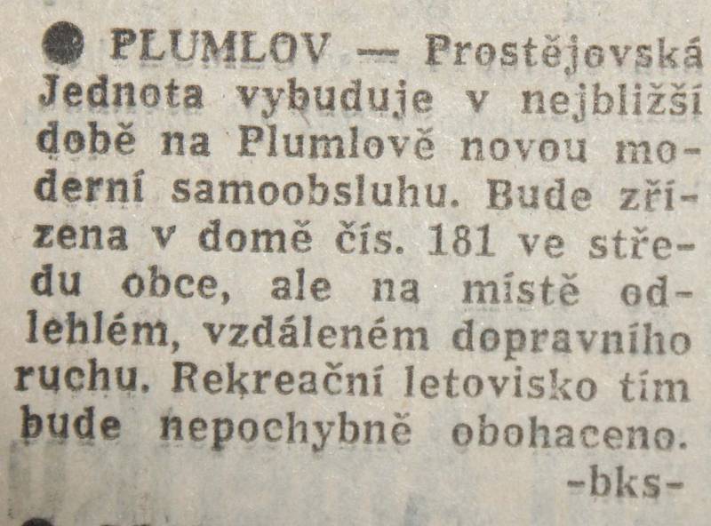 Výstřižek ze Stráže lidu z roku 1966